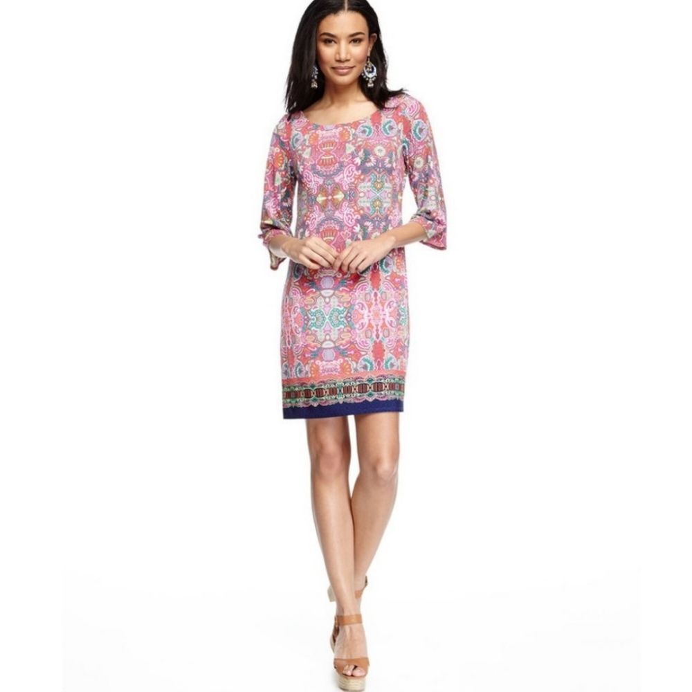 Laundry By Shelli Segal Pink and Blue Mini Dress